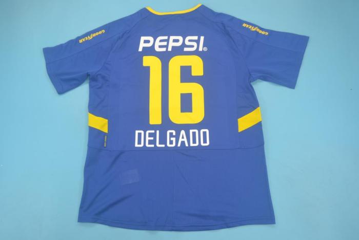 Retro Jersey 2003-2004 Boca Juniors DELGADO 16 Home Soccer Jersey Vintage Football Shirt
