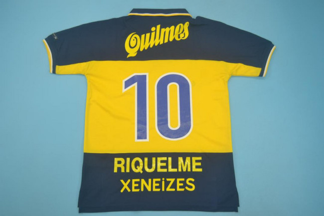 Retro Jersey 1998-1999 Boca Juniors RIQUELME 10 Home Soccer Jersey Vintage Football Shirt