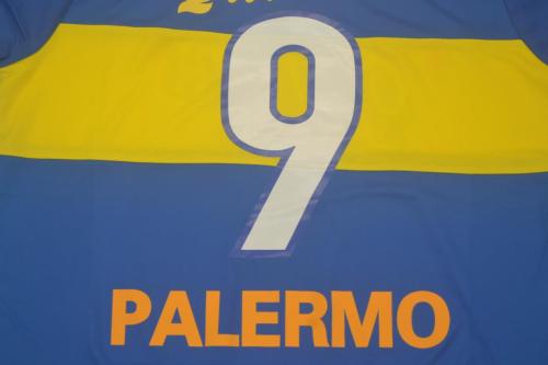 Retro Jersey 1999-2000 Boca Juniors PALERMO 9 Home Blue Soccer Jersey Boca Vintage Football Shirt
