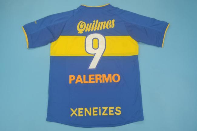 Retro Jersey 1999-2000 Boca Juniors PALERMO 9 Home Blue Soccer Jersey Boca Vintage Football Shirt