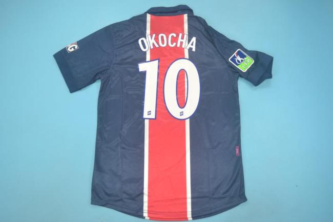 with Patch Retro Jersey 1998-1999 PSG OKOCHA 10 Home Soccer Jersey Vintage Paris Football Shirt