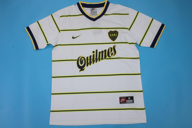 Retro Jersey 1998-1999 Boca Juniors White Cup Soccer Jersey Vintage Football Shirt