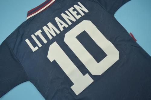 with UCL Patch Retro Jersey 1994-1995 Ajax LITMANEN 10 Away UCL Final Soccer Jersey