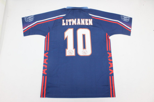 Retro Jersey 1997-1998 Ajax LITMANEN 10 Away Soccer Jersey Vintage Football Shirt
