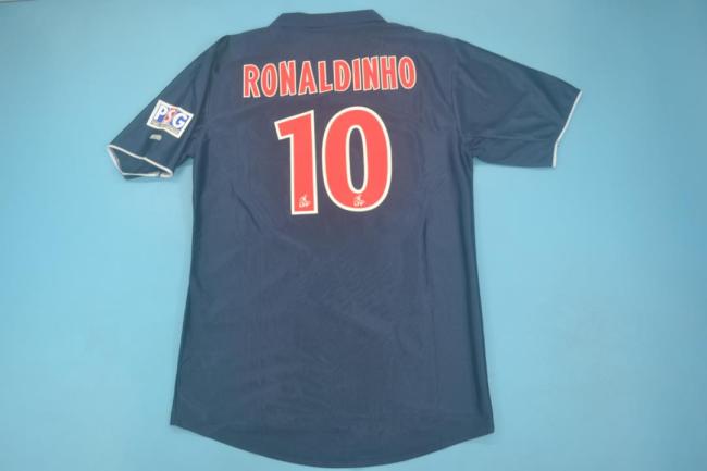 Retro Jersey 2001-2002 PSG RONALDINHO 10 Home Blue Soccer Jersey Paris Vintage Football Shirt