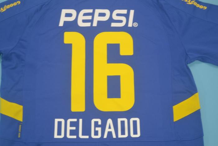 Retro Jersey 2003-2004 Boca Juniors DELGADO 16 Home Soccer Jersey Vintage Football Shirt