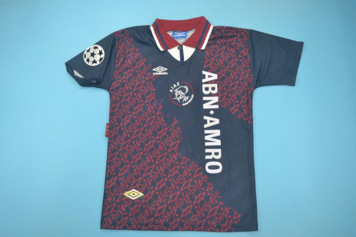 with UCL Patch Retro Jersey 1994-1995 Ajax KLUIVERT 15 Away UCL Final Soccer Jersey