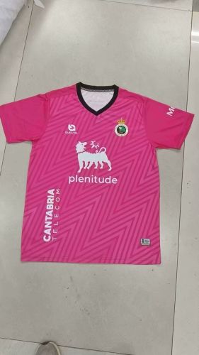 Fan Version 2024-2025 Racing de Santander Pink Soccer Training Jersey Football Shirt