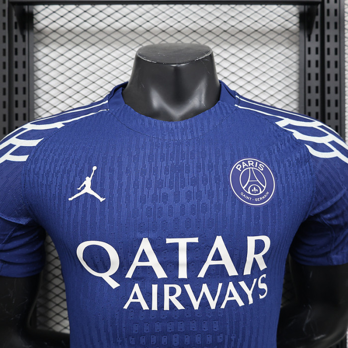Player Version 2024-2025 PSG 4th Away Blue Soccer Jersey Paris Football Maillot