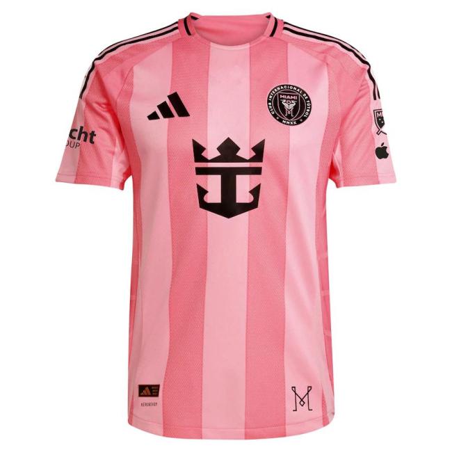 with Fracht Group+Apple+MLS Patch Fan Version 2025-2026 Inter Miami Home Soccer Jersey Football Shirt