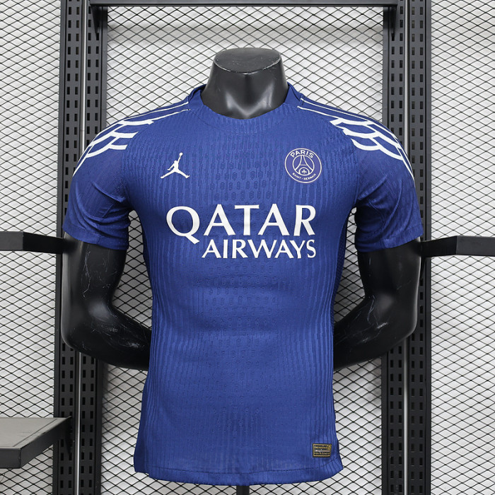 Player Version 2024-2025 PSG 4th Away Blue Soccer Jersey Paris Football Maillot