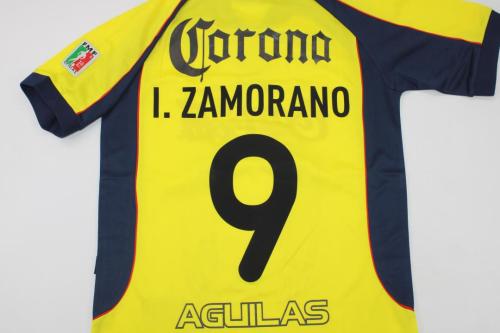 Retro Jersey 2001-2002 Club America Aguilas I.ZAMORANO 9 Home Soccer Jersey Vintage Football Shirt