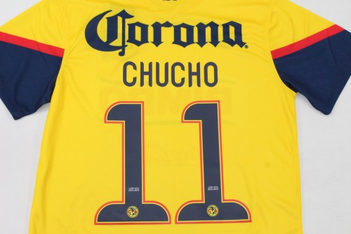 with Front Lettering Retro Jersey 2013 Club America Aguilas CHUCHO 11 Home Soccer Jersey Futbol Shirt