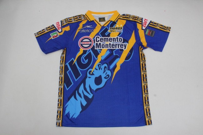 Retro Jersey 1997-1998 Tigres UANL Third Away Blue Soccer Jersey Vintage Football Shirt