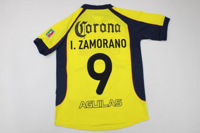 Retro Jersey 2001-2002 Club America Aguilas I.ZAMORANO 9 Home Soccer Jersey Vintage Football Shirt