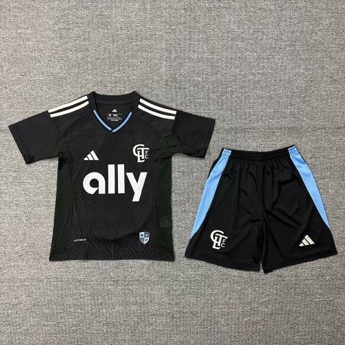 Youth Uniform Kids Kit 2025-2026 Charlotte Home Soccer Jersey Shorts Child Football Set