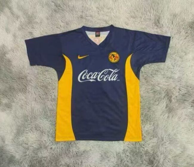 Retro Camisetas de Futbol 2000-2001 Club America Aguilas Away Dark Blue Soccer Jersey Vintage Football Shirt