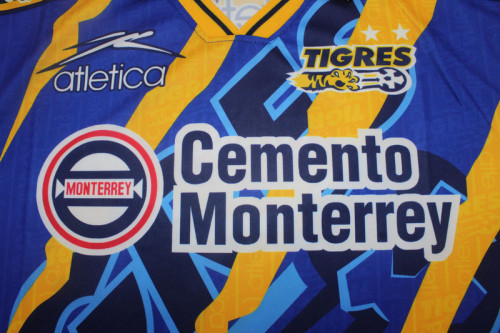 Retro Jersey 1997-1998 Tigres UANL Third Away Blue Soccer Jersey Vintage Football Shirt