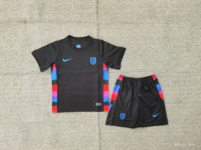 Youth Uniform Kids Kit England 2025 Away Soccer Jersey Shorts Child Football Set