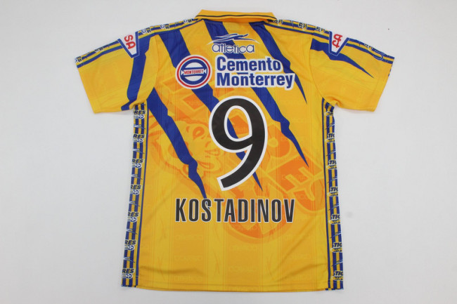 Retro Jersey 1997-1998 Tigres UANL KOSTADINOV 9 Home Soccer Jersey Vintage Football Shirt