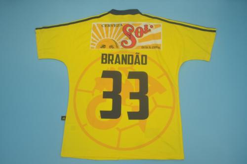 Retro Jersey 1999-2000 Club America Aguilas BRANDAO 33 Home Soccer Jersey Vintage Football Shirt