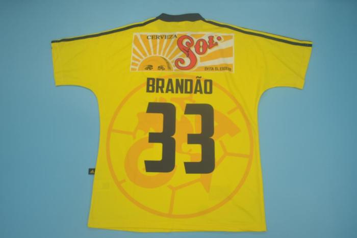 Retro Jersey 1999-2000 Club America Aguilas BRANDAO 33 Home Soccer Jersey Vintage Football Shirt