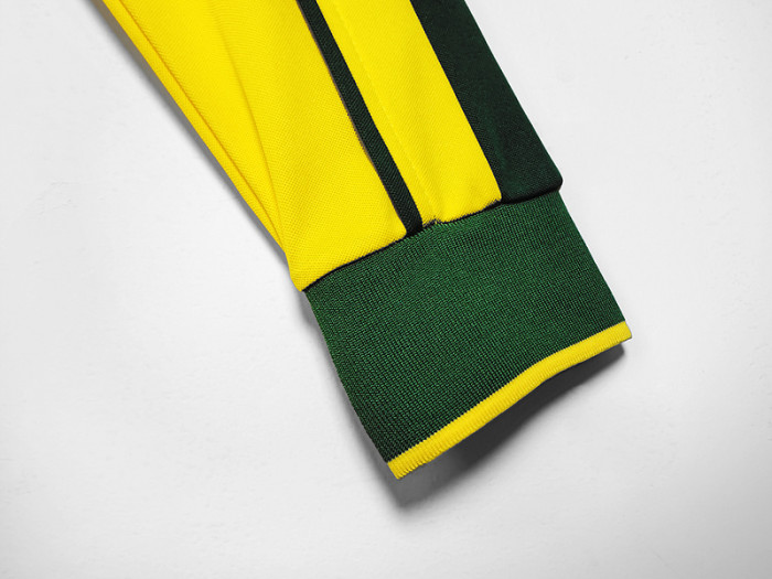 Long Sleeve Retro Jersey 1998 Brazil Home Soccer Jersey Brasil Camisetas de Futbol