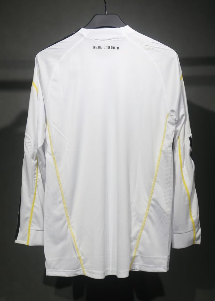 Player Version Long Sleeve Retro Jersey 2009-2010 Real Madrid Home Soccer Jersey Vintage Football Shirt