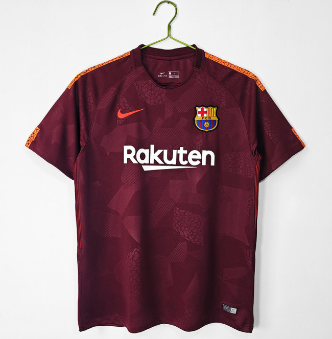 Retro Jersey 2017-2018 Barcelona Third Away Maroon Soccer Jersey Vintage Football Shirt