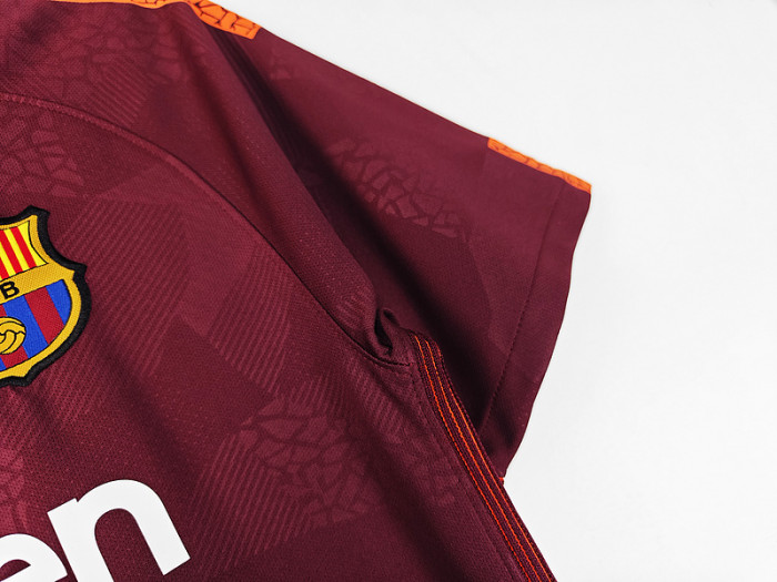 Retro Jersey 2017-2018 Barcelona Third Away Maroon Soccer Jersey Vintage Football Shirt