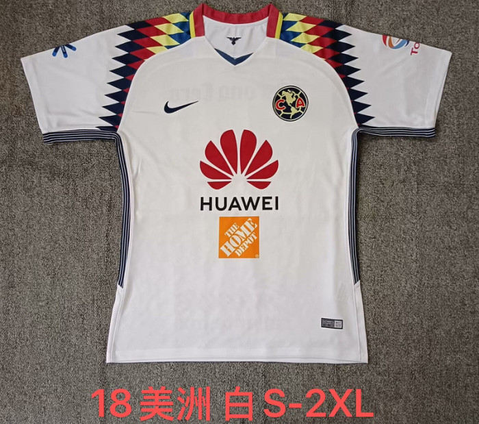 Retro Jersey 2018 Club America Aguilas Away White Soccer Jersey Vintage Football Shirt