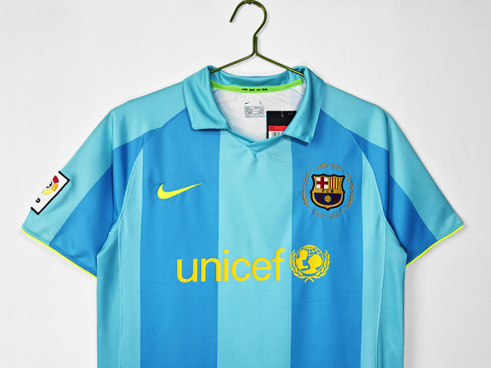with LFP Patch Retro Jersey 2007-2008 Barcelona Away Soccer Jersey Vintage Camisetas de Futbol