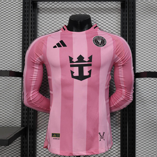 Long Sleeve Player Version 2025-2026 Inter Miami Home Soccer Jersey Football Shirt