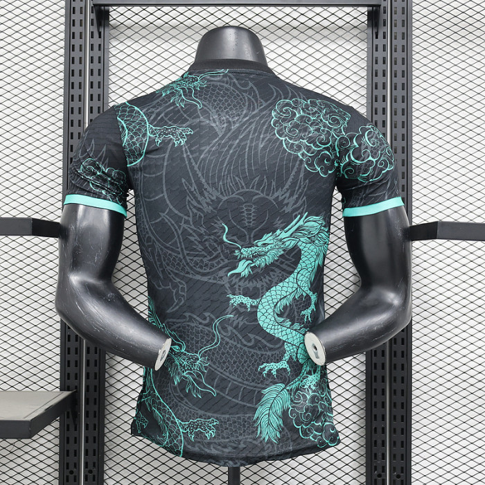 Player Version 2025-2026 Real Madrid Black/Green Dragon Soccer Jersey Real Football Shirt