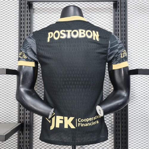 Player Version 2025-2026 Atletico Nacional de Medellin Away Black Soccer Jersey