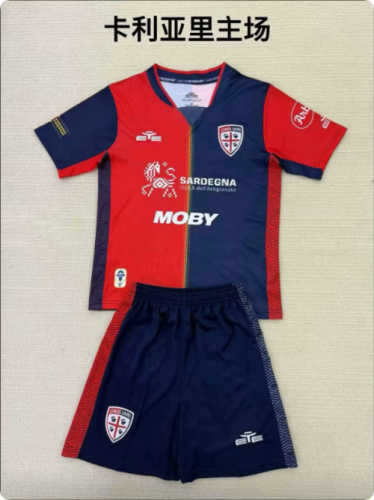 Adult Uniform 2024-2025 Cagliari Home Soccer Jersey Shorts Men's Football Shirt