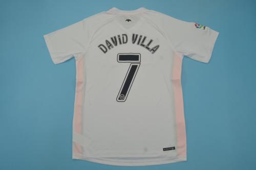 with LFP Patch Retro Jersey 2006-2007 Valencia DAVID VILLA 7 Home Soccer Jersey Vintage Football Shirt