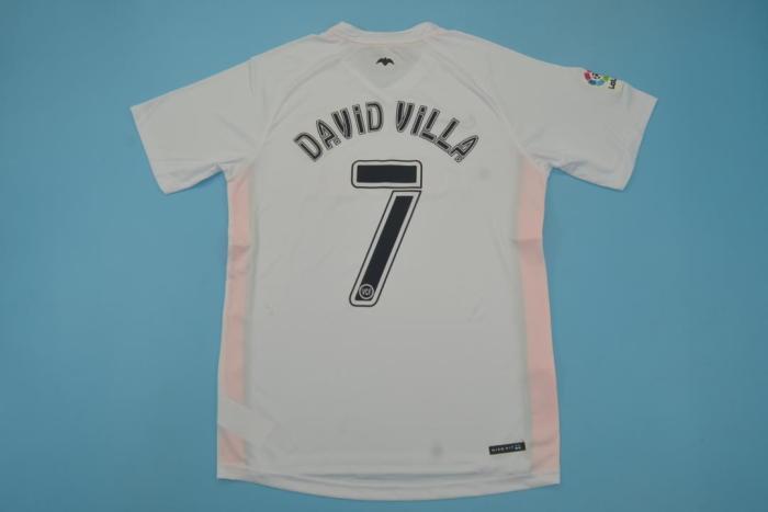 with LFP Patch Retro Jersey 2006-2007 Valencia DAVID VILLA 7 Home Soccer Jersey Vintage Football Shirt