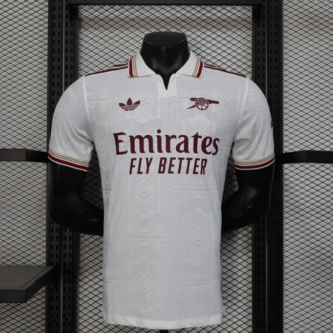 Player Version 2025-2026 Arsenal White Footbal Shirt Soccer Jersey