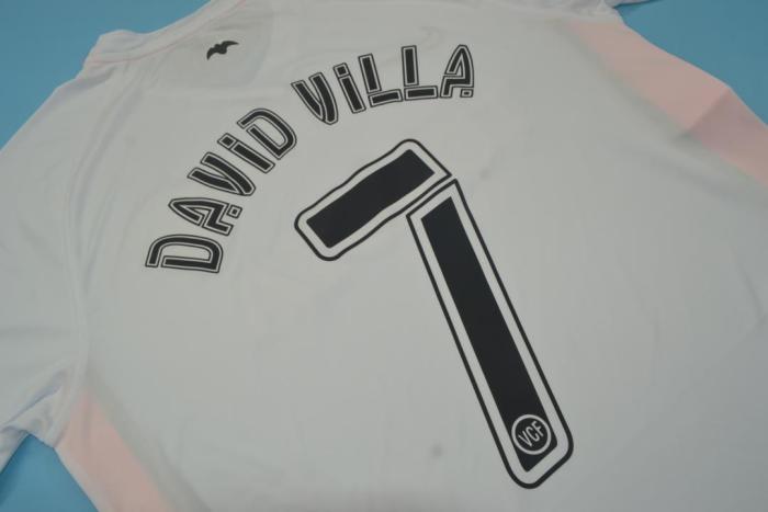 with LFP Patch Retro Jersey 2006-2007 Valencia DAVID VILLA 7 Home Soccer Jersey Vintage Football Shirt