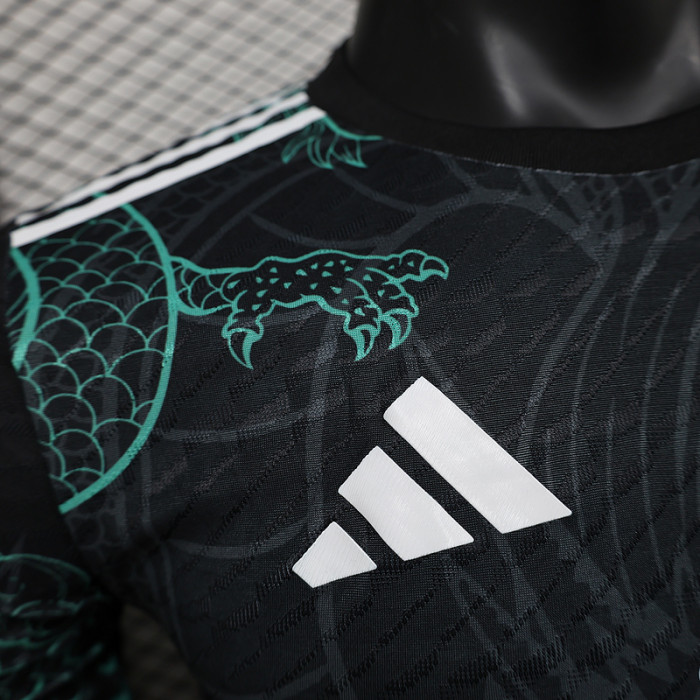 Player Version 2025-2026 Real Madrid Black/Green Dragon Soccer Jersey Real Football Shirt