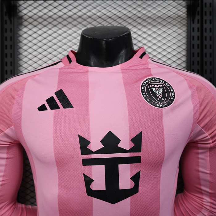 Long Sleeve Player Version 2025-2026 Inter Miami Home Soccer Jersey Football Shirt