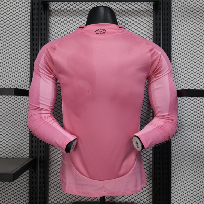 Long Sleeve Player Version 2025-2026 Inter Miami Home Soccer Jersey Football Shirt