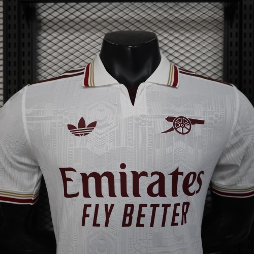 Player Version 2025-2026 Arsenal White Footbal Shirt Soccer Jersey