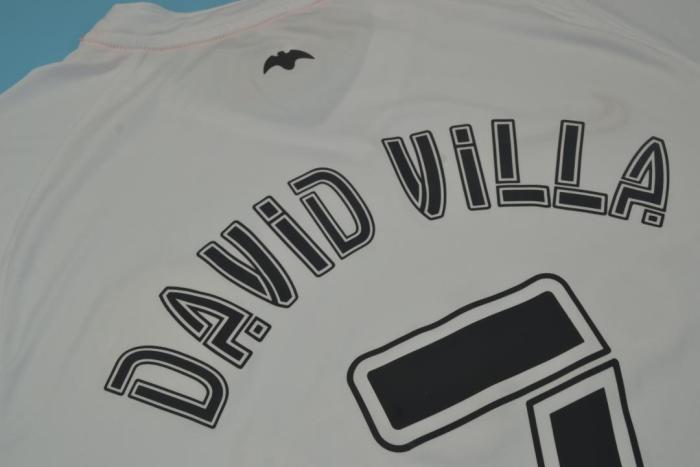 with LFP Patch Retro Jersey 2006-2007 Valencia DAVID VILLA 7 Home Soccer Jersey Vintage Football Shirt