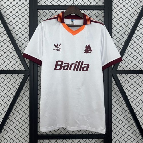 Retro Jersey 1992-1994 As Roma Away White Soccer Jersey Vintage Football Shirt