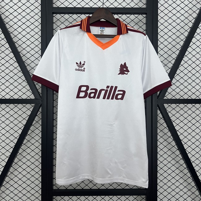Retro Jersey 1992-1994 As Roma Away White Soccer Jersey Vintage Football Shirt