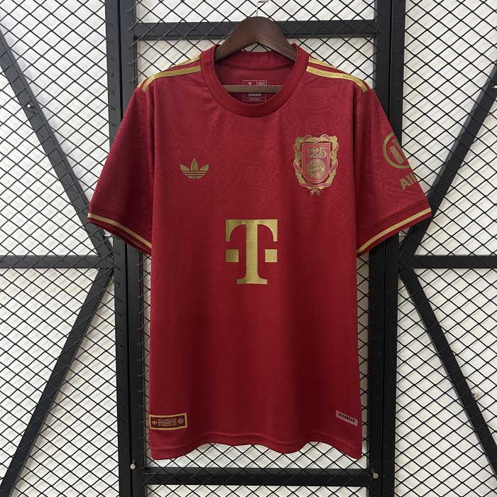 Fan Version 2024-2025 Bayern Munich 125th Anniversary Soccer Jersey Bayern Munchen Red Football Shirt
