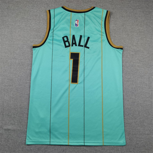 Charlotte Hornets 1 BALL Green Basketball Shirt Adult NBA Jersey