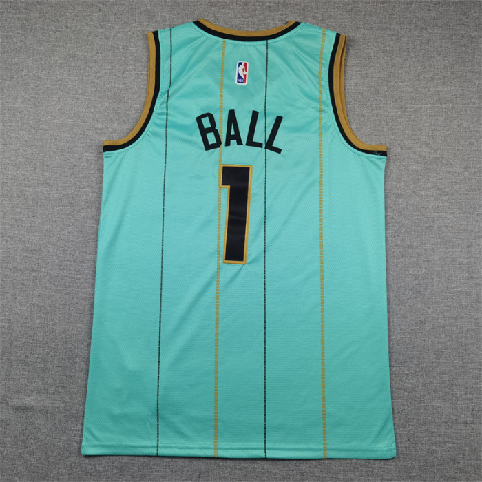 Charlotte Hornets 1 BALL Green Basketball Shirt Adult NBA Jersey